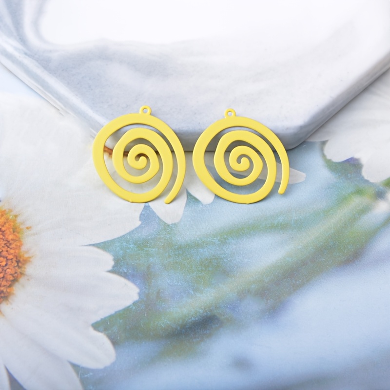 20pcs Copper Alloy Painted Multicolor Spiral Charms Set